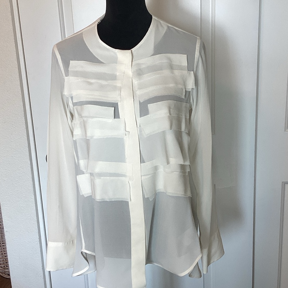 Lis Lareida Elegant Creme Sheer Women's Top 36